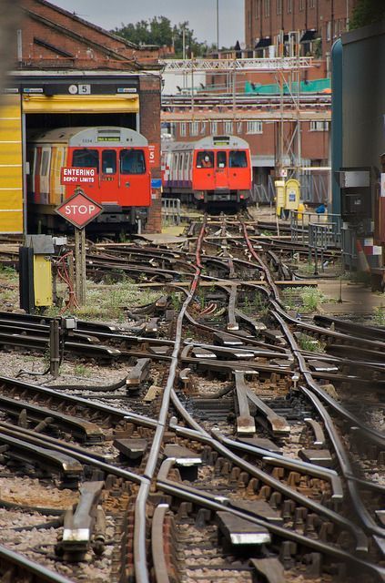 Railway Tracks with Trains
