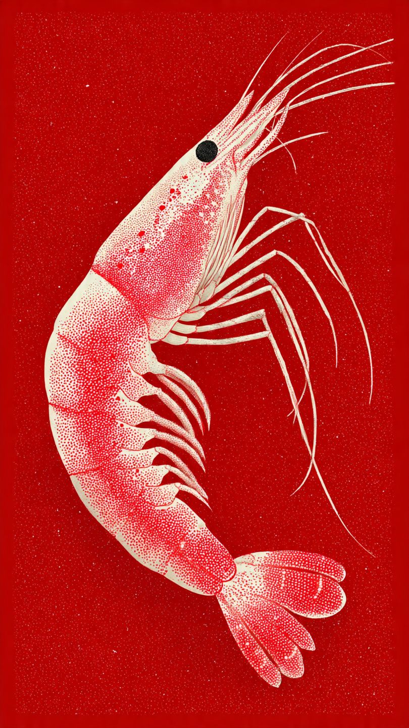 Red Shrimp Illustration