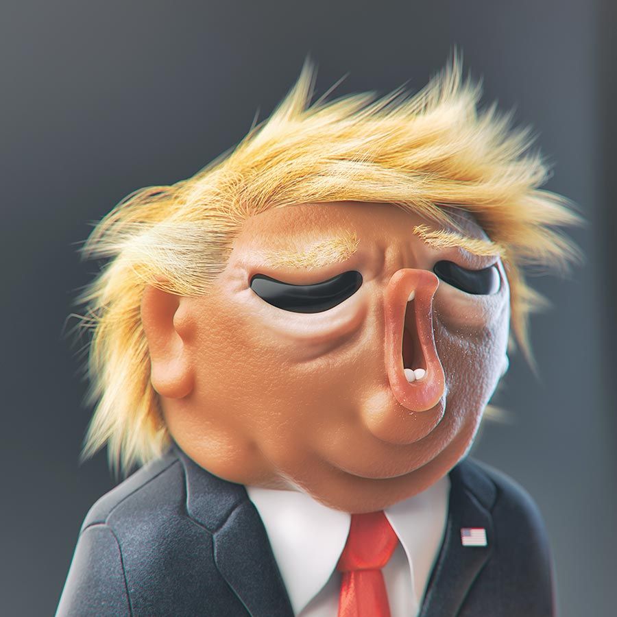 Cartoon depiction of a person in a suit