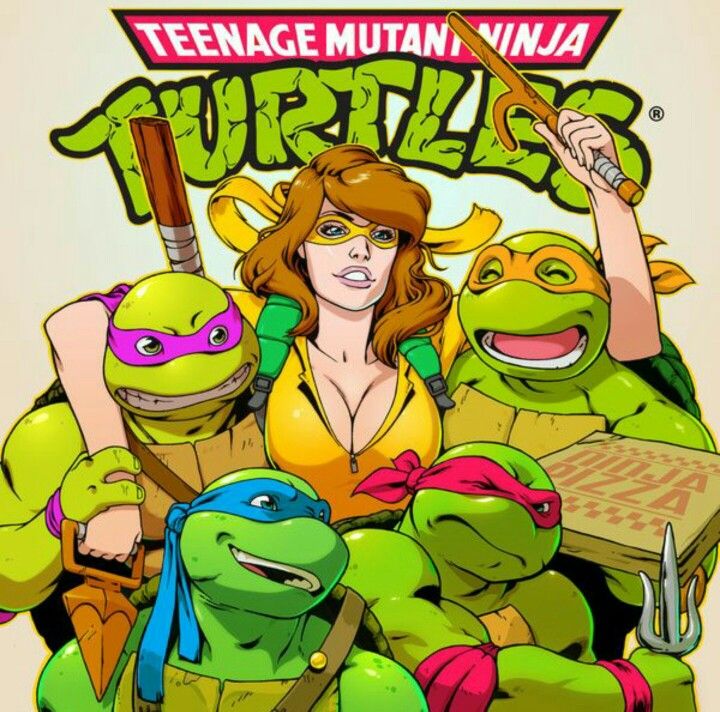 Teenage Mutant Ninja Turtles with Woman