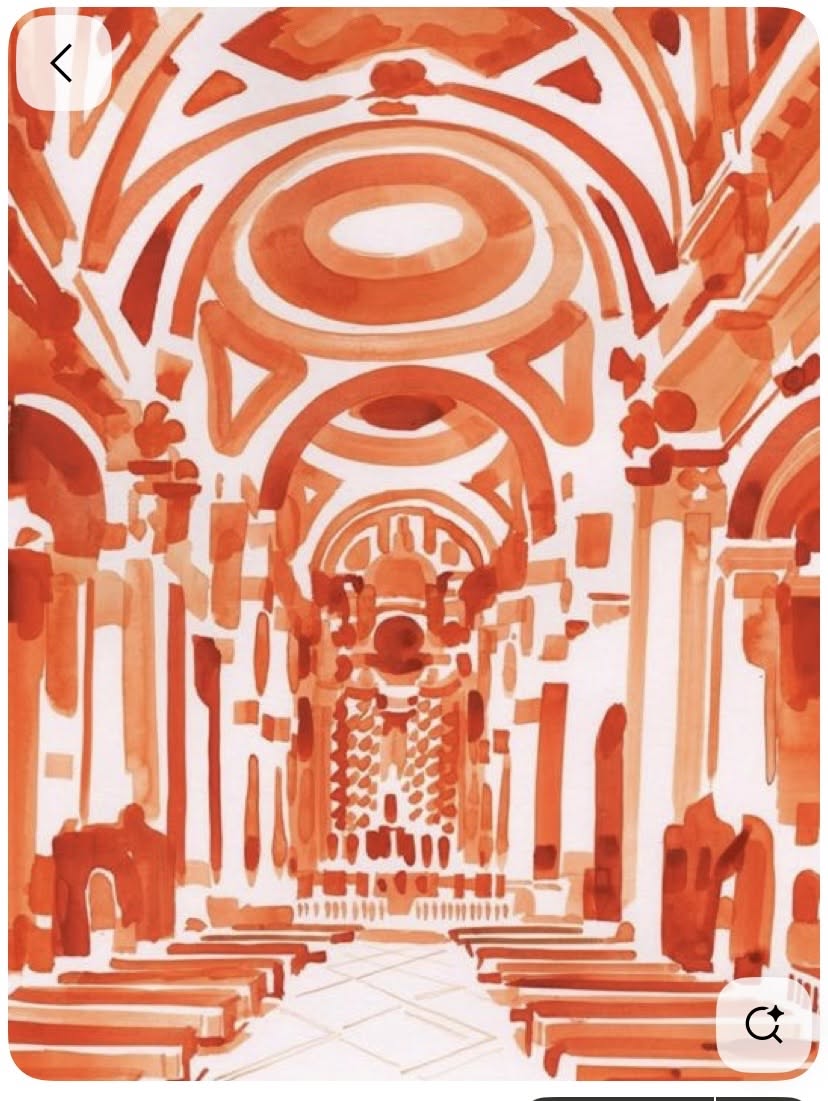 Abstract Orange Cathedral