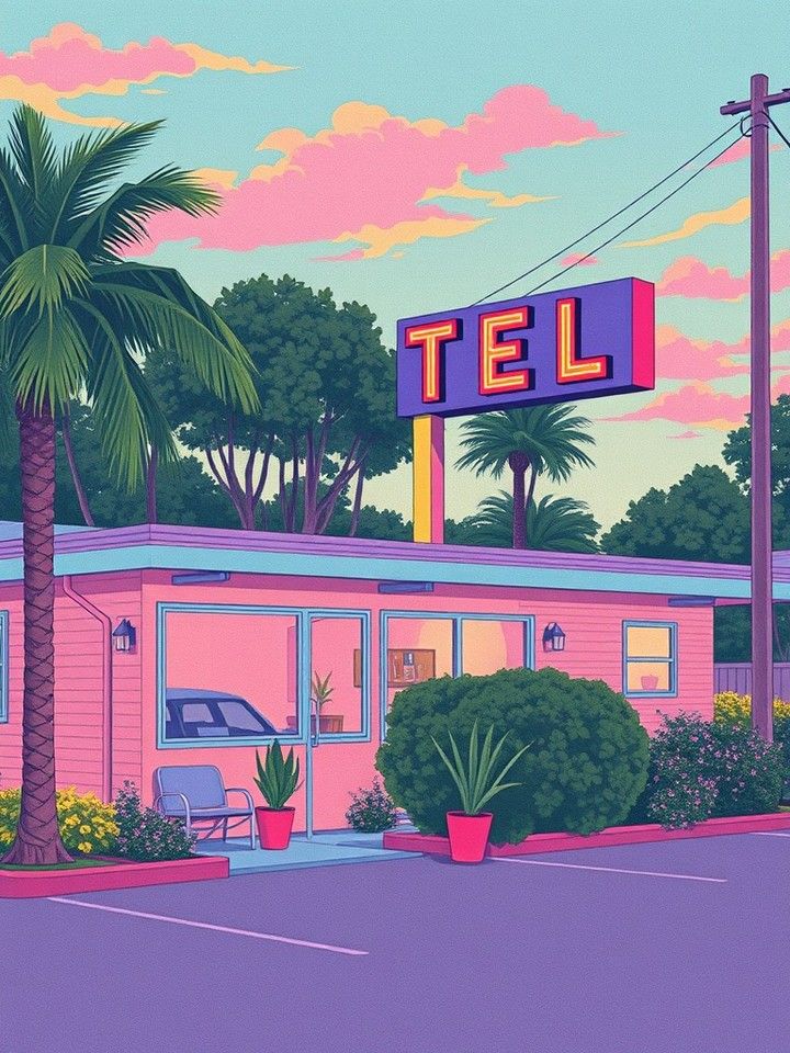 Pastel Palm Motel