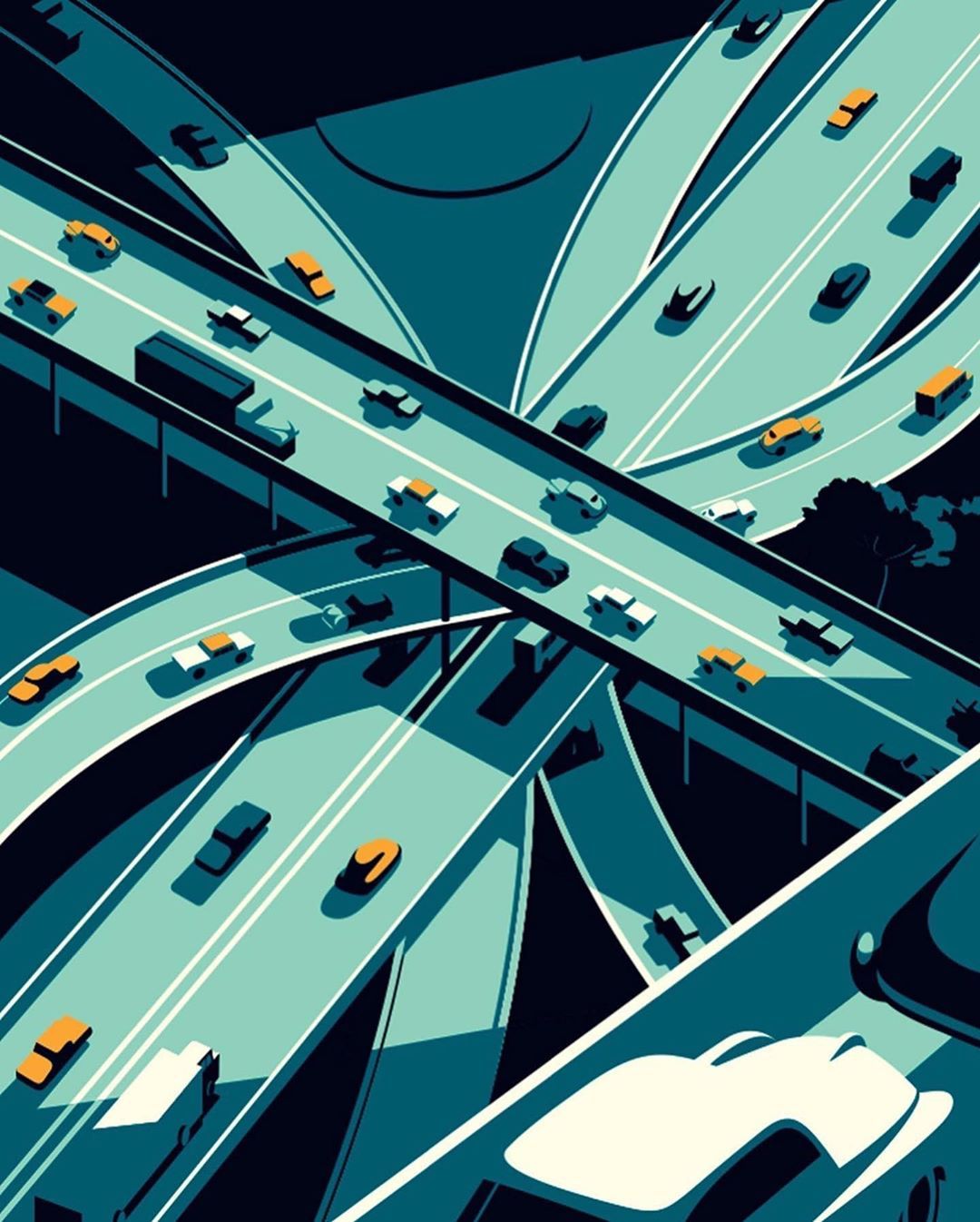 Complex Highway Interchange