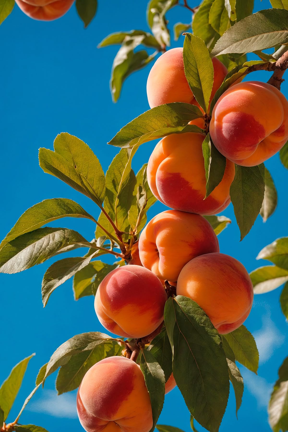 Ripe Apricots on a Branch