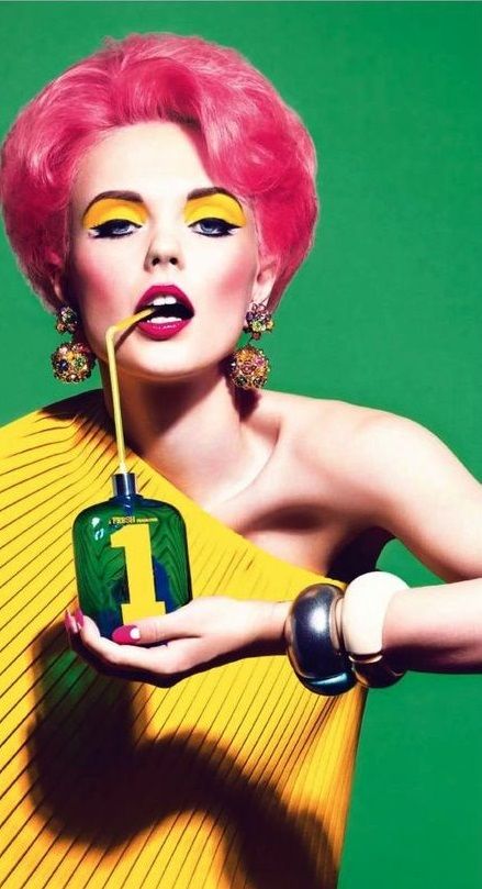 Vibrant Fashion Model with Colorful Makeup