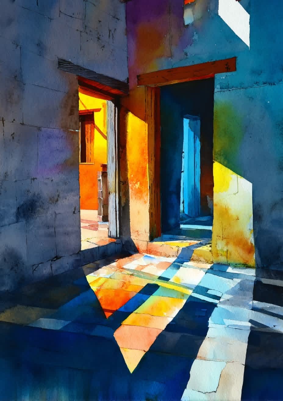 Colorful Shadows in Urban Alley
