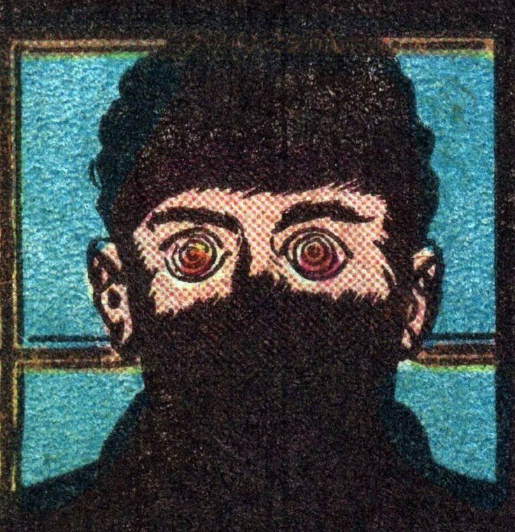 Masked Figure with Red Eyes