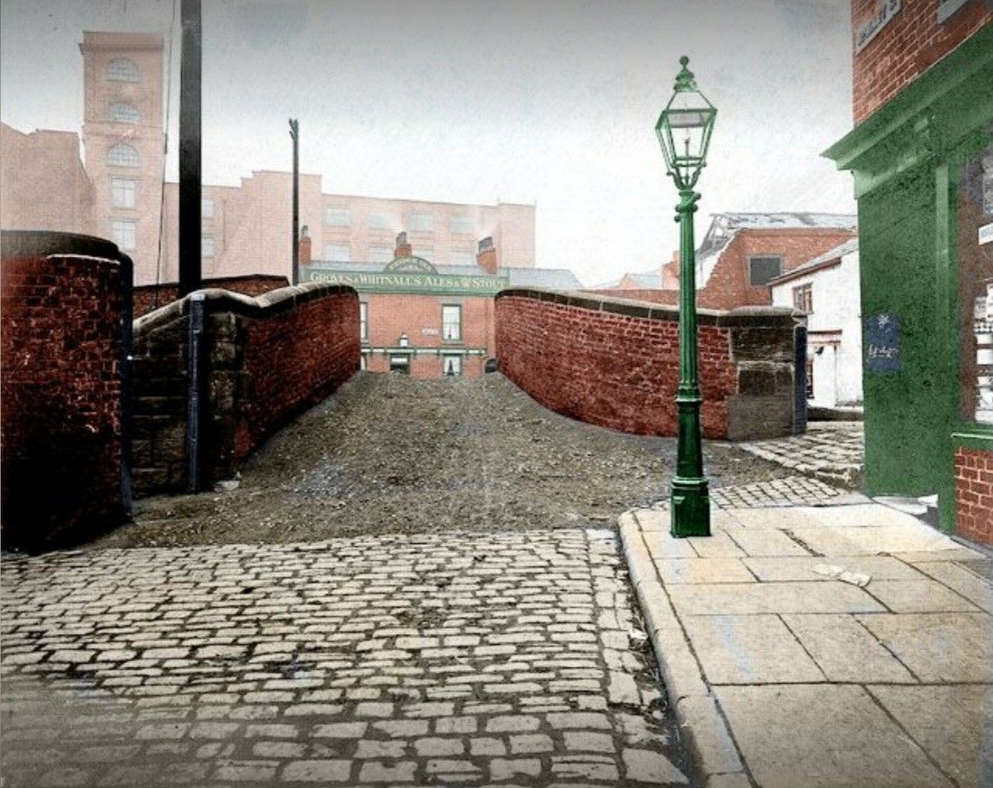 Cobbled Street with Victorian Lamp Post