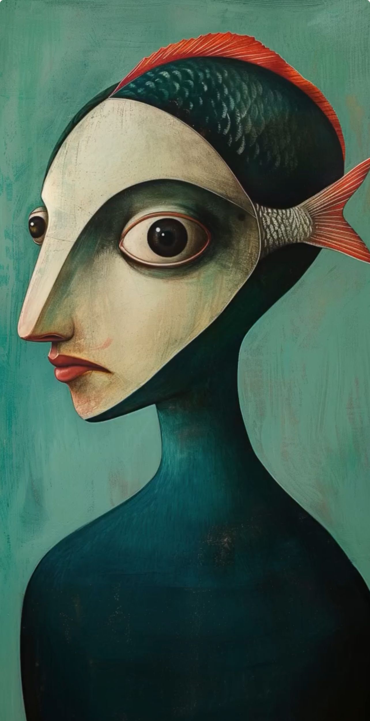 Surreal Portrait with Fish Tail