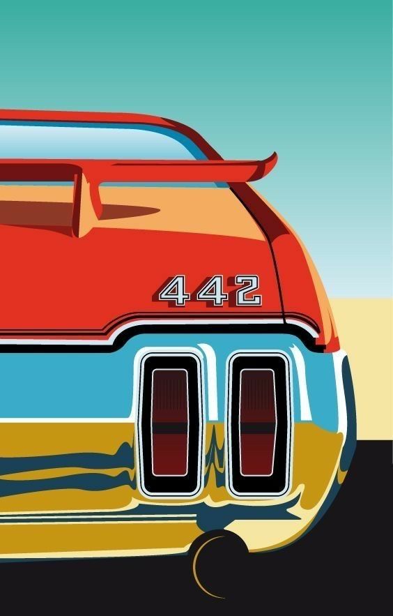 Vintage Muscle Car Illustration