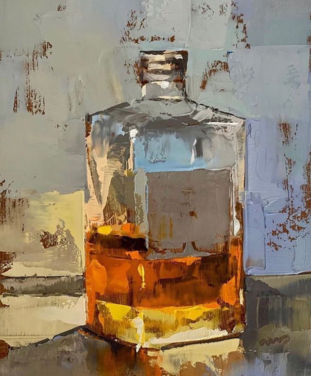 Whiskey Bottle Painting