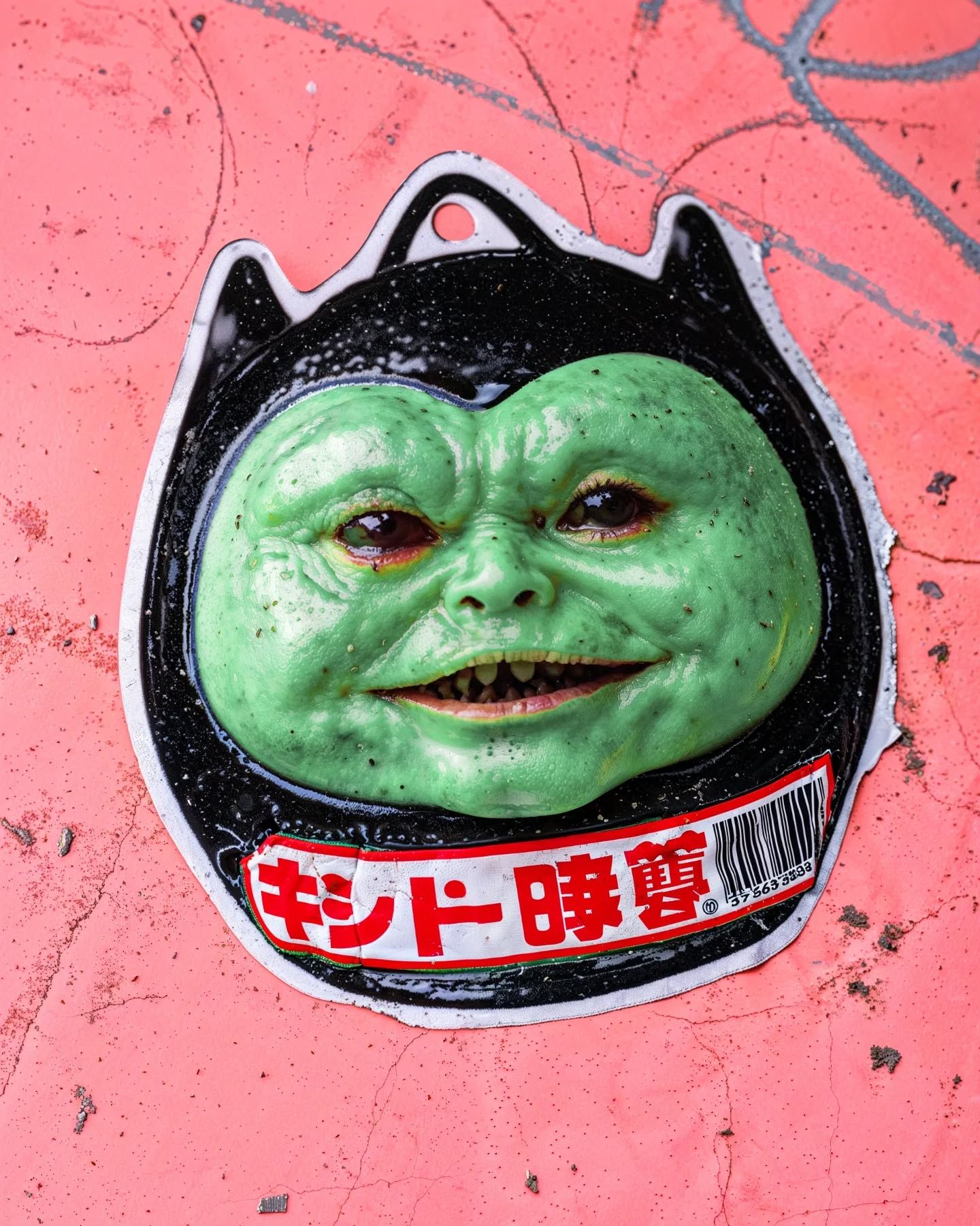Green Monster Face Sticker