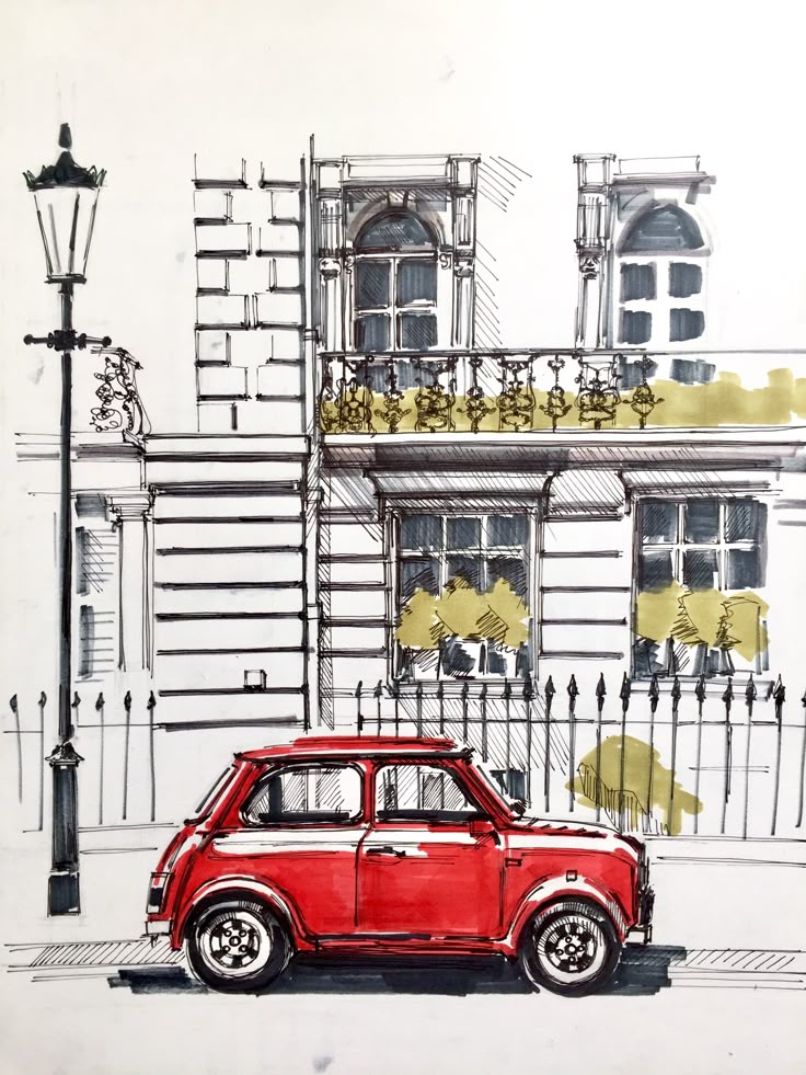 Vintage Car Sketch