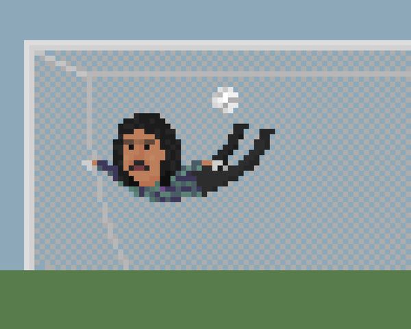 Pixelated Soccer Goalkeeper