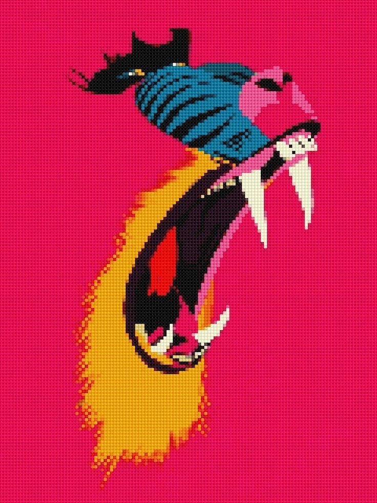 Pixelated Dragon Roaring