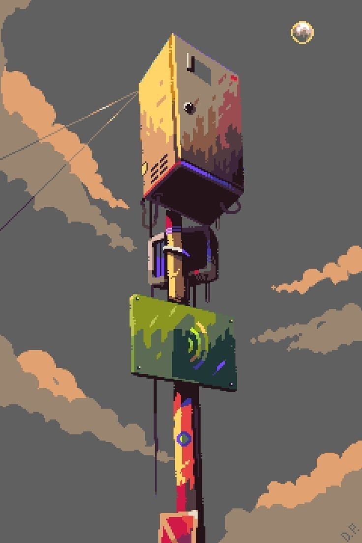 Pixelated Futuristic Tower