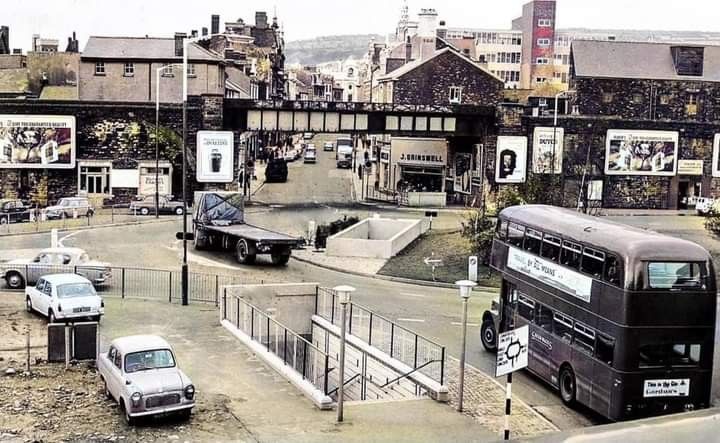 Urban Intersection with Vintage Cars
