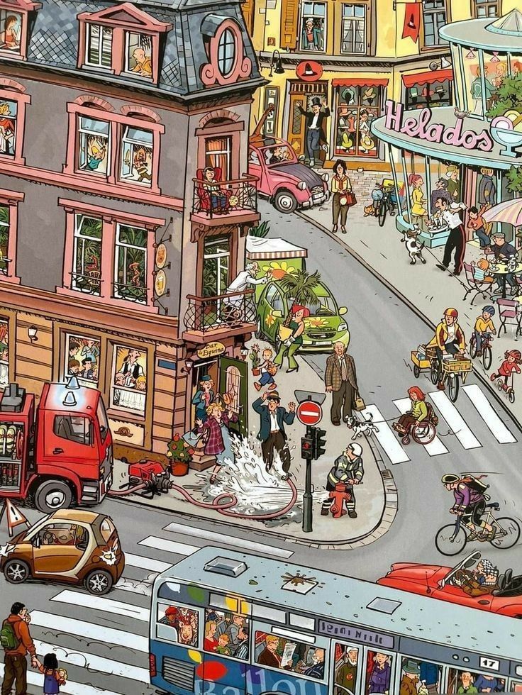 Busy Street Scene