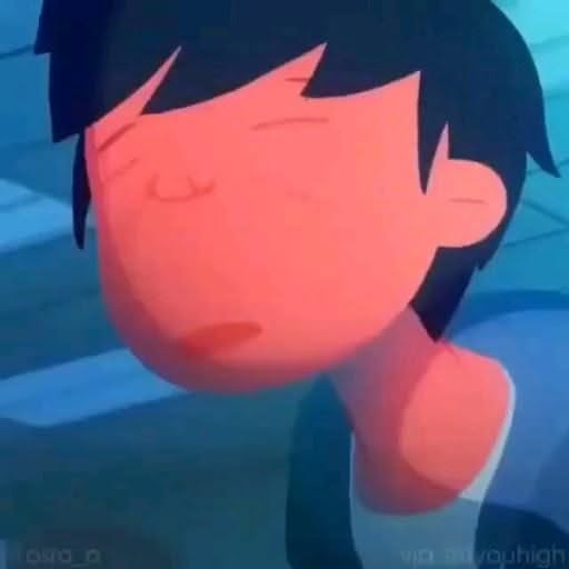 Cartoon Character with Blushing Face