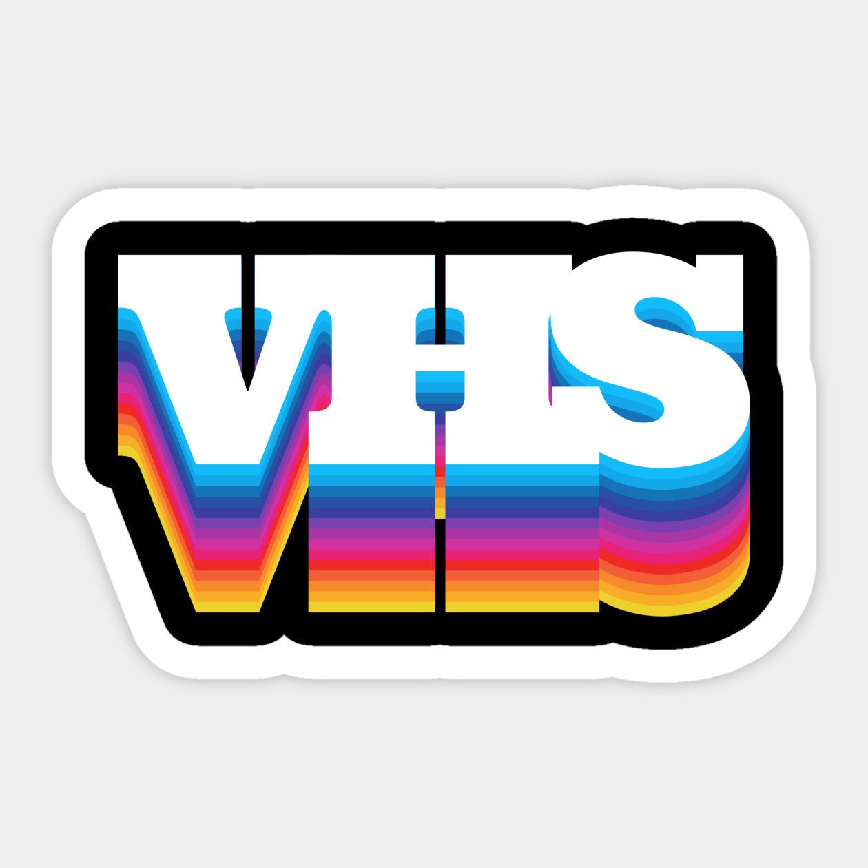 VHS Retro Rainbow Logo