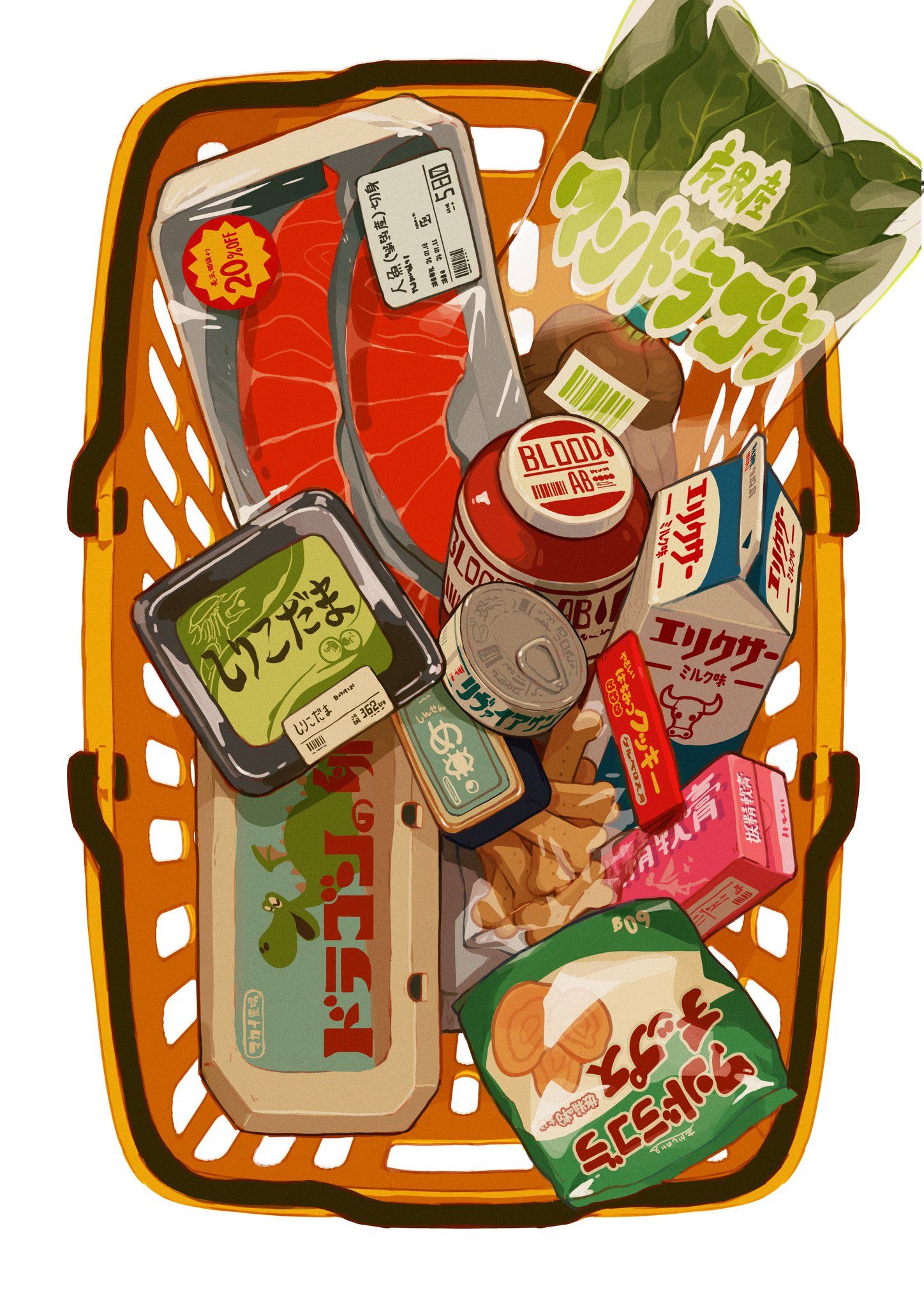 Grocery Basket Overflowing