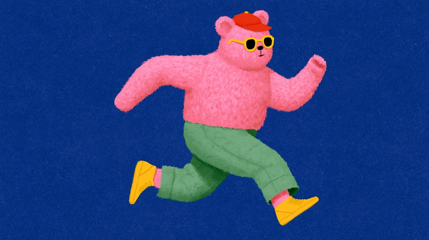 Running Pink Bear