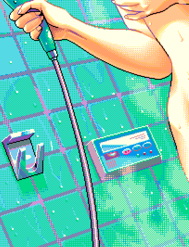 Pixelated Toilet Cleaning
