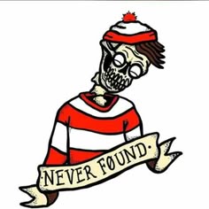 Skull in Red and White Sweater