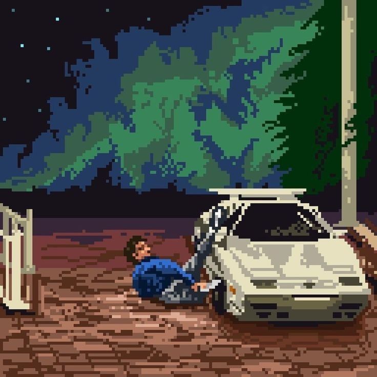 Pixelated Car Crash Scene