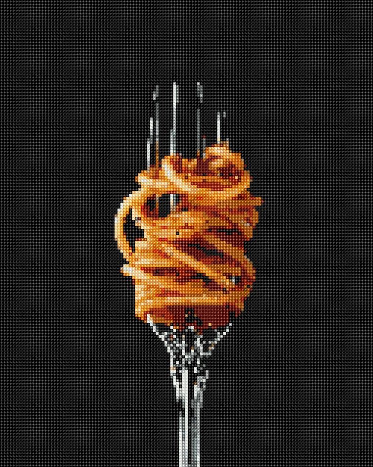 Fork with spaghetti