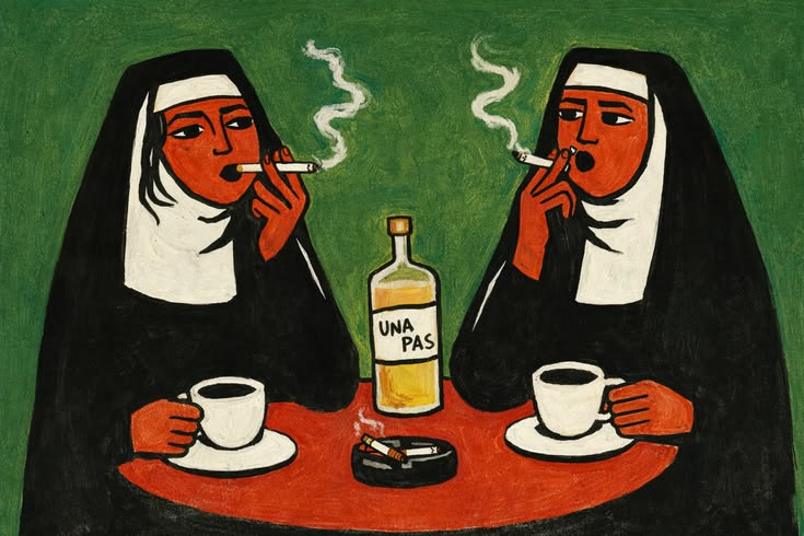 Nuns Smoking and Drinking