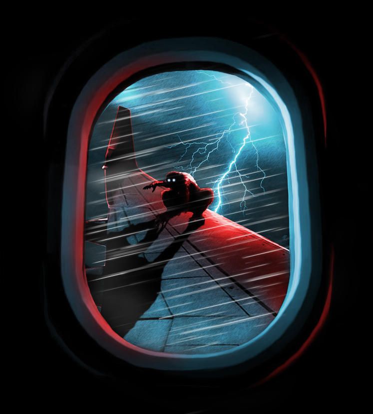 Thunderstorm Through Airplane Window