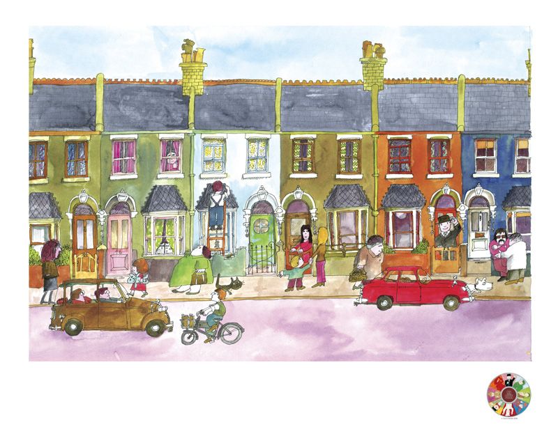 Colorful Street Scene