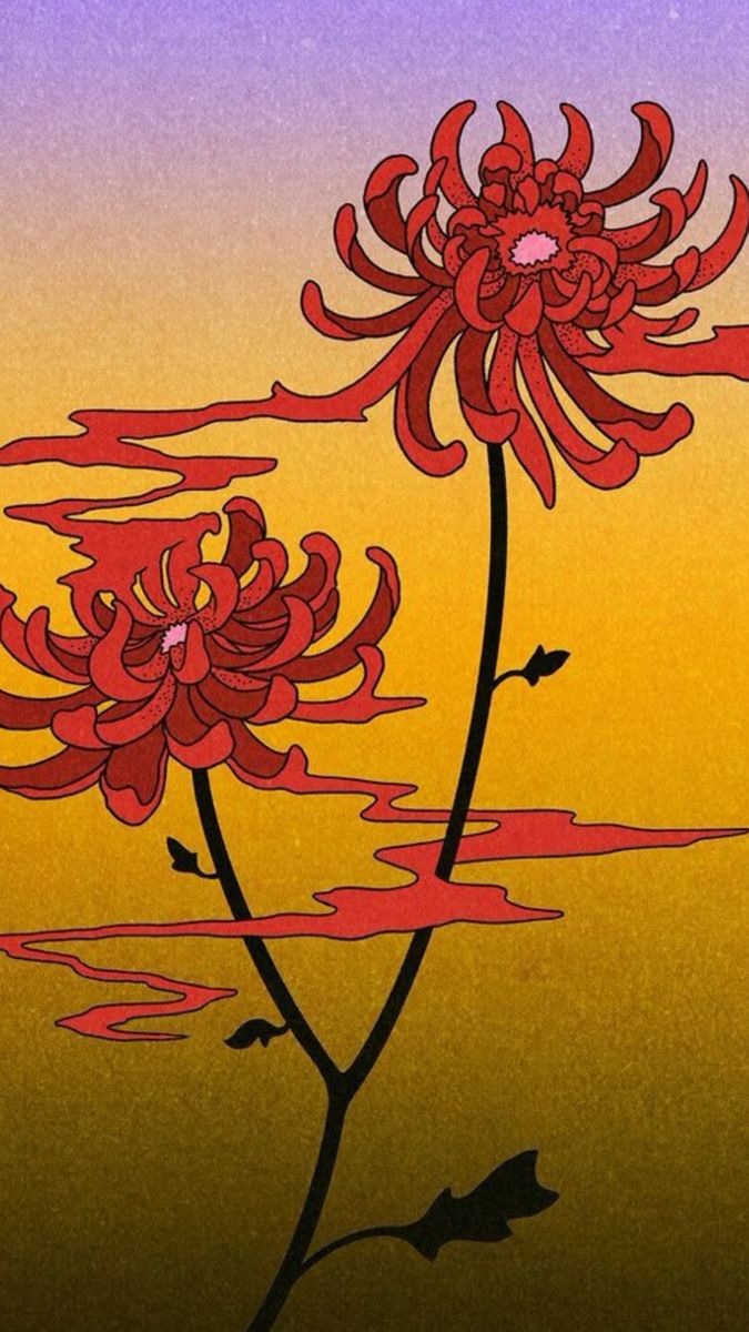 Red Chrysanthemums
