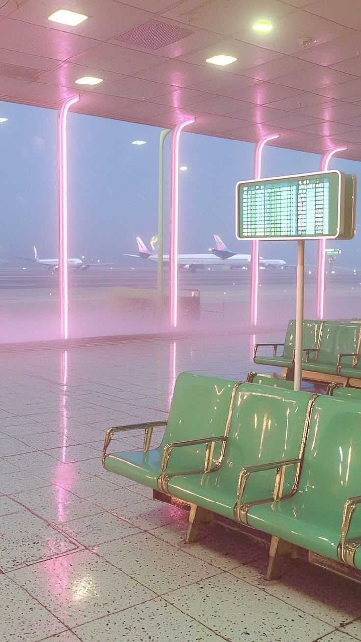 Futuristic Airport Waiting Area