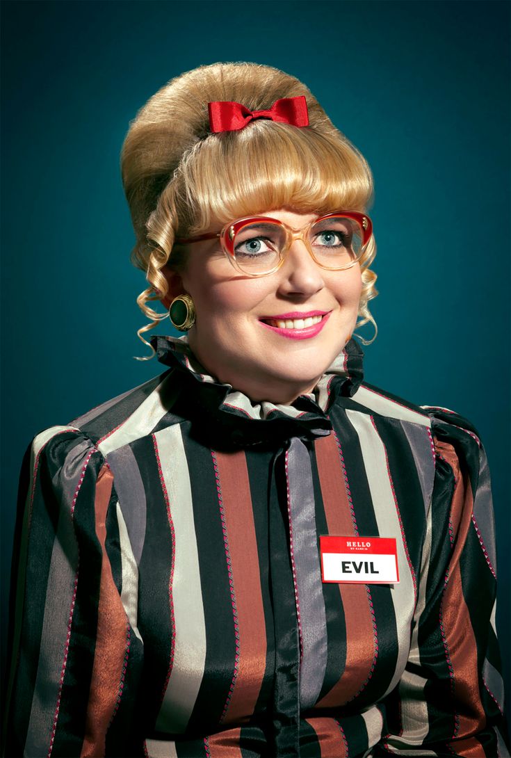Evil Blonde in Striped Costume