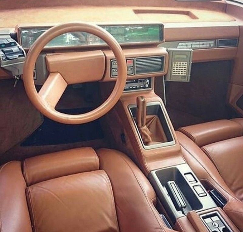 1980s Lamborghini Athon - Vintage Tan Leather Car Interior