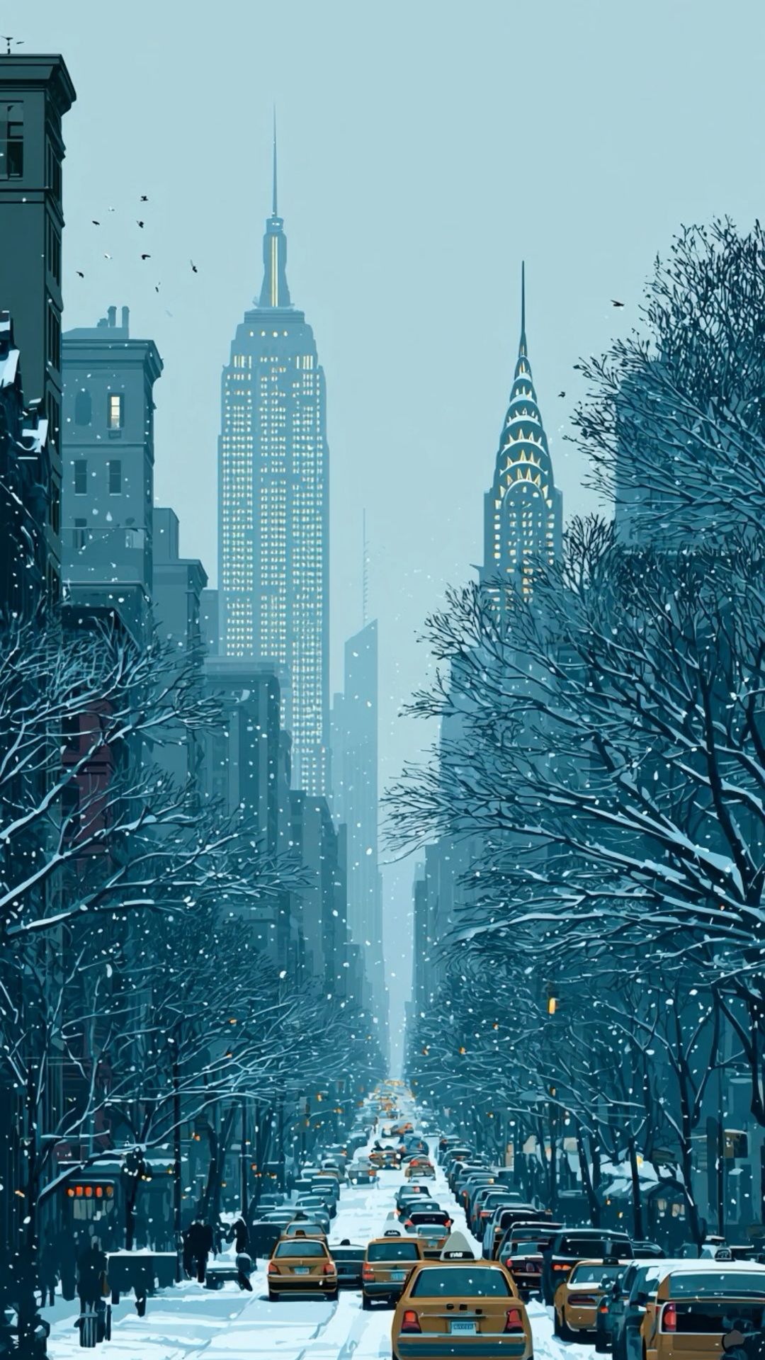Snowy New York City
