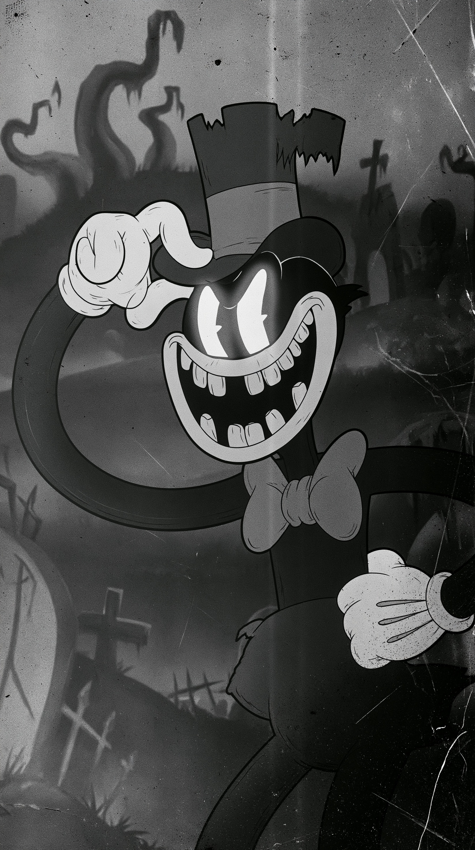 Darkly Smiling Cartoon Character