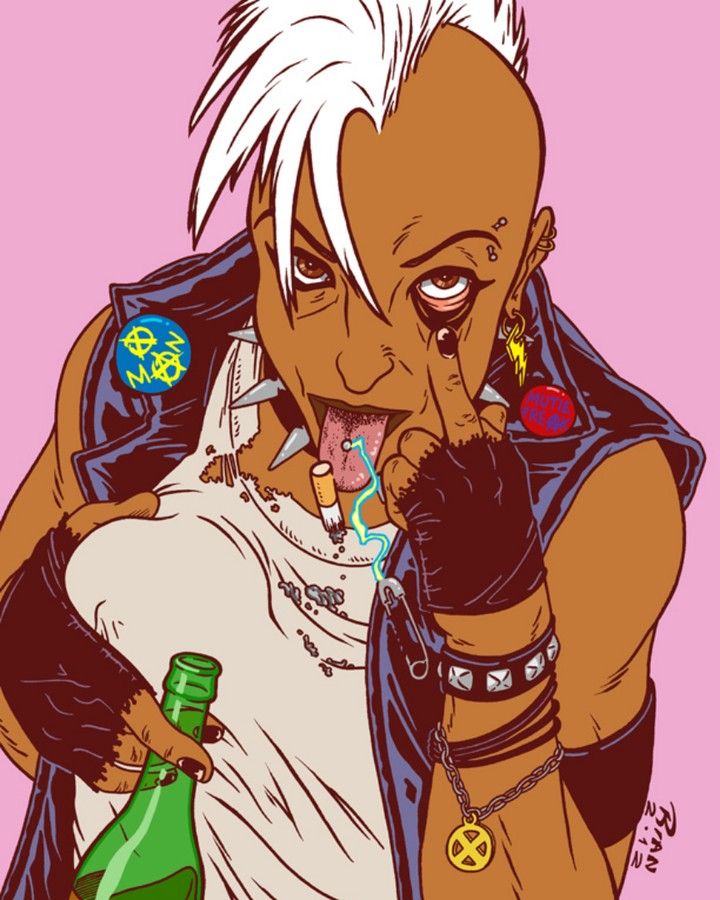 punk rocker with cigarette