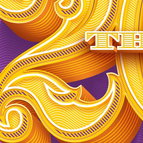 Golden Swirls on Purple