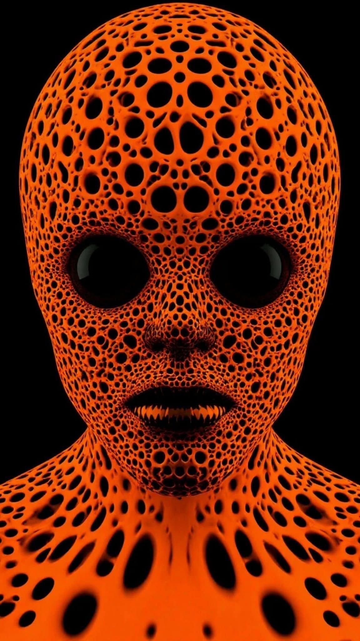 Alien Face in Orange