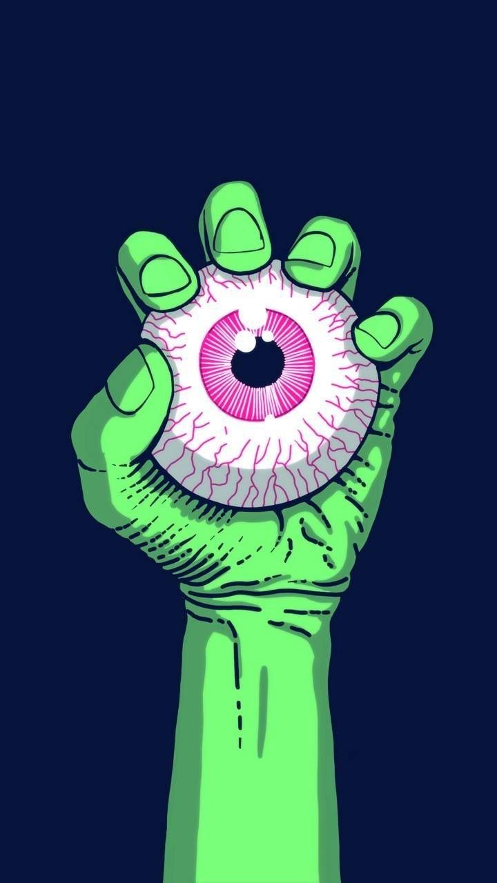Green Hand Holding Eyeball