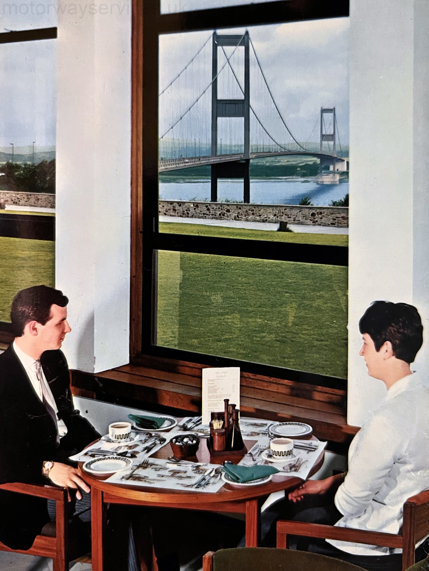 Aust Sevices Dining by the Severn Bridge, Wales/England