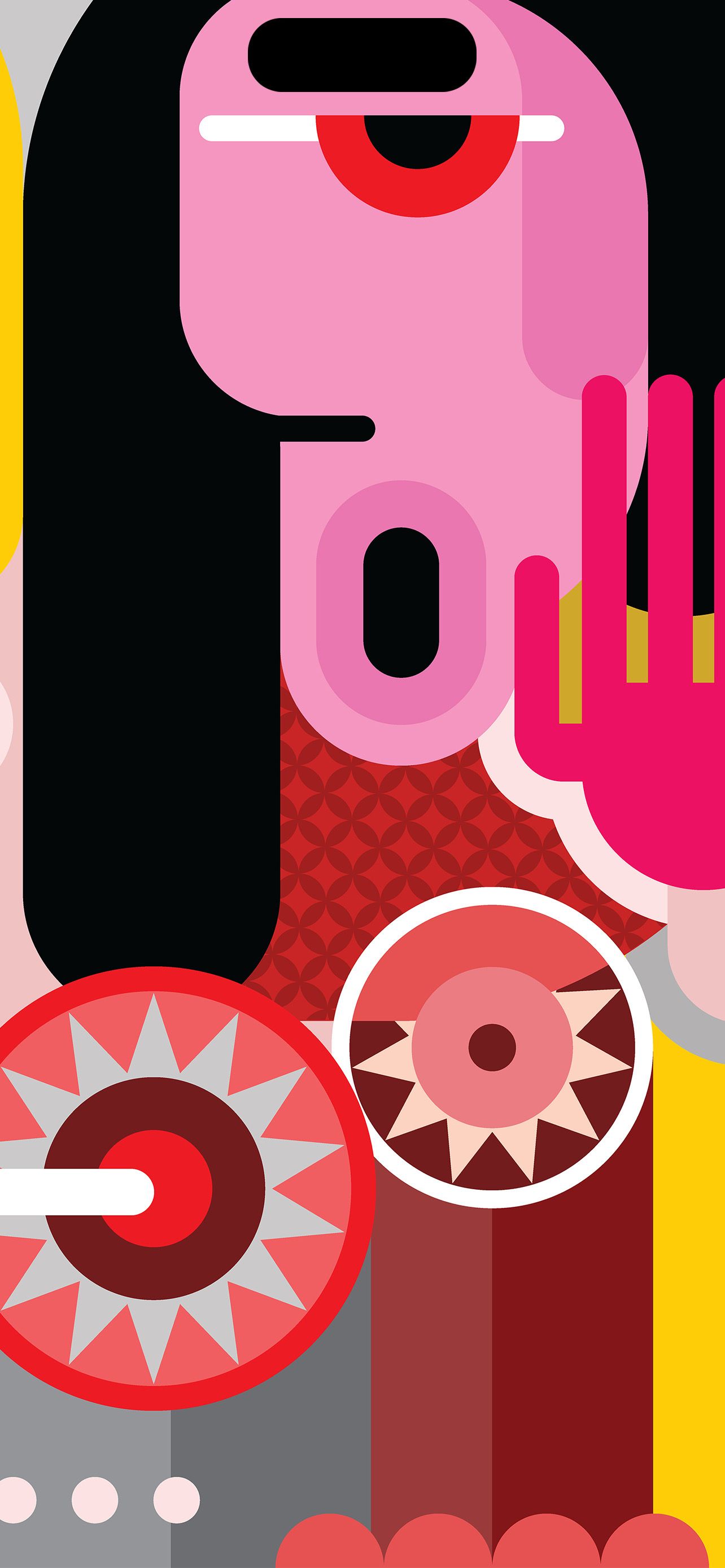 Abstract Artwork with Bold Shapes