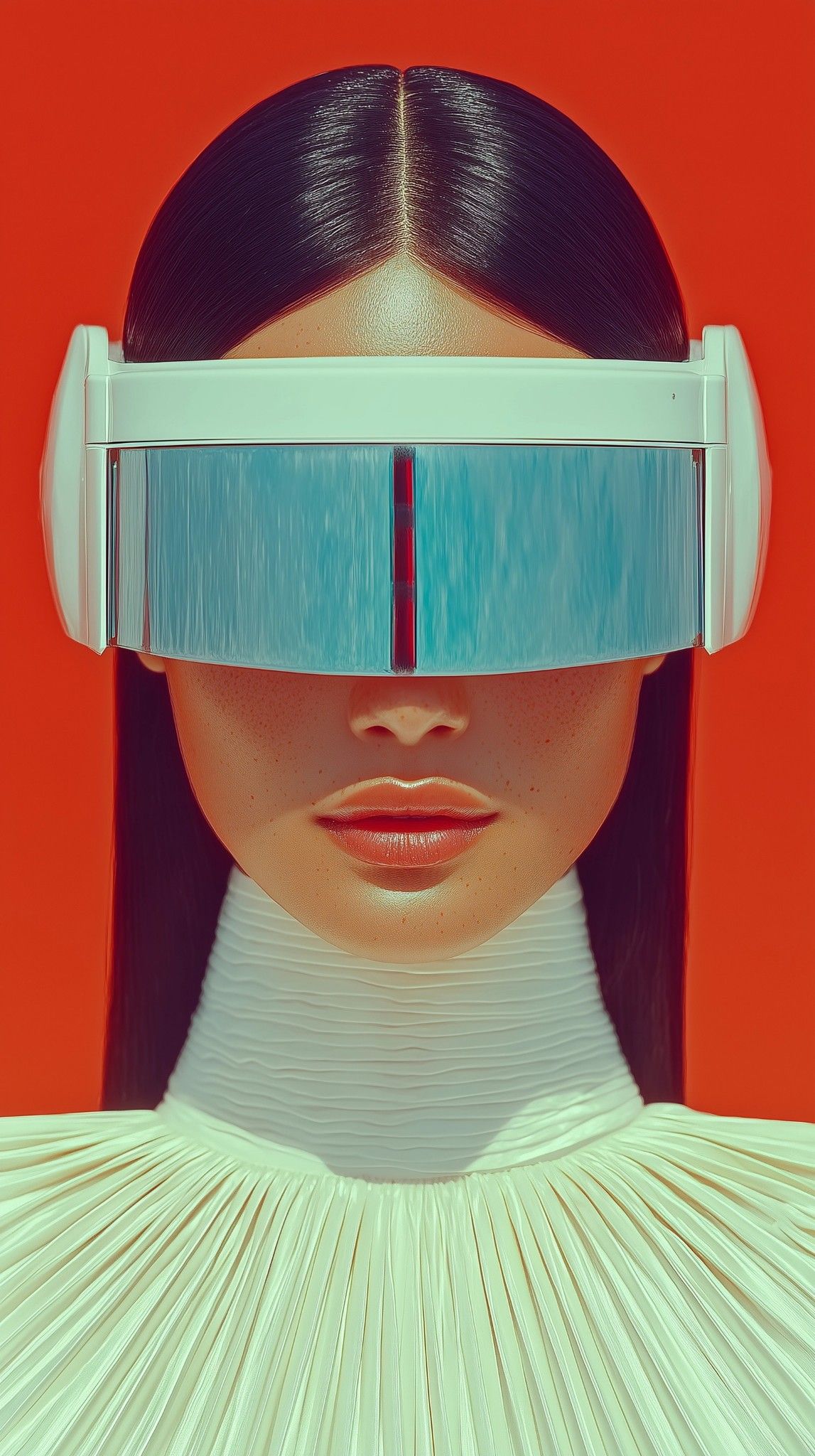 Futuristic Woman in VR Goggles