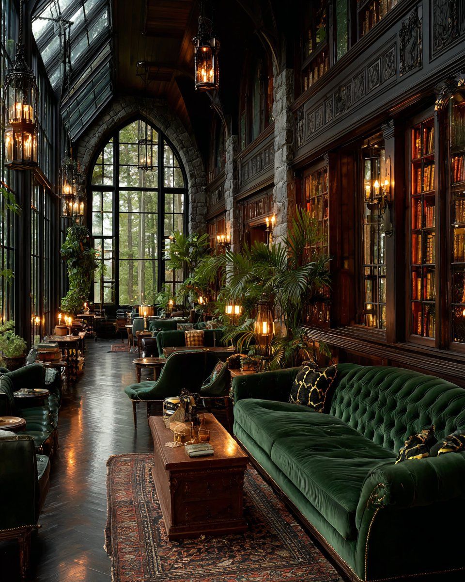 Elegant Gothic Library Lounge