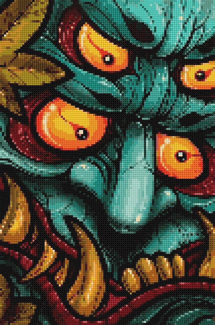 Demon Mask Pixel Art