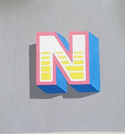 3D Letter N Artwork
