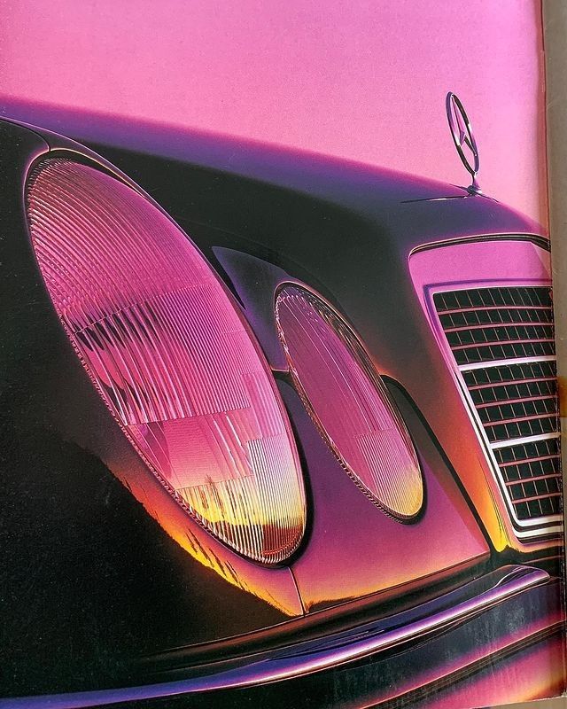 Mercedes-Benz Headlights in Pink Light